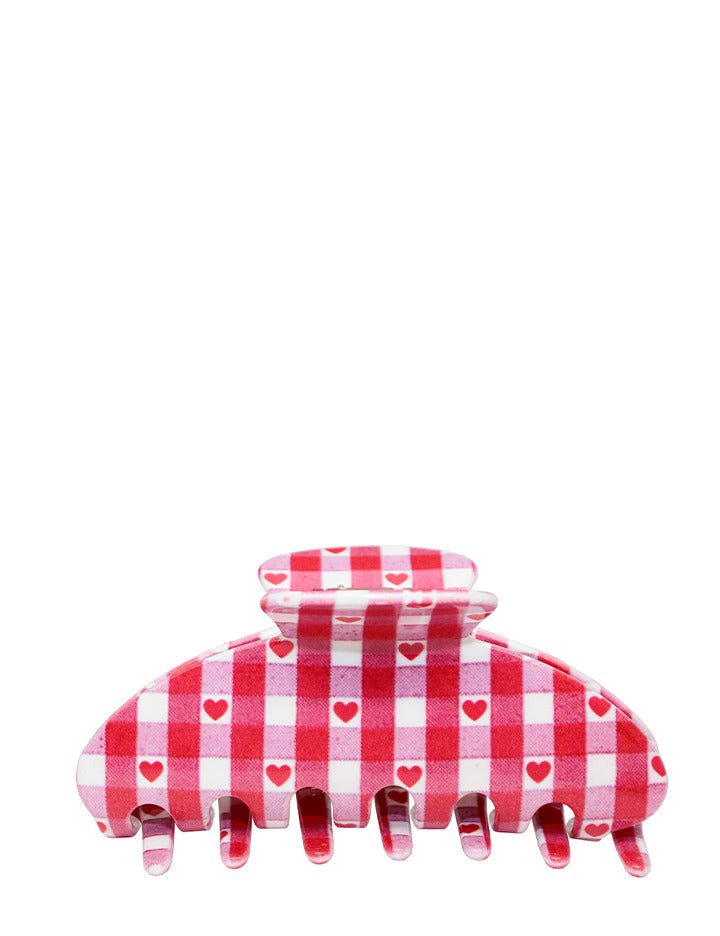 Emi Jay x Wildflower Big Effing Clip in Red Gingham Hearts