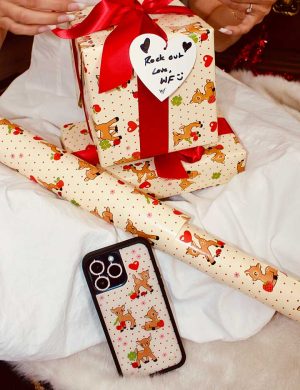 Oh Deer and Red Gingham Hearts Gift Wrap – 2 pack