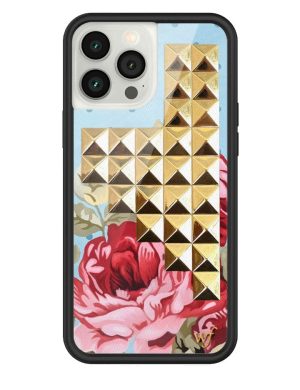 Blue Floral Stud iPhone Case