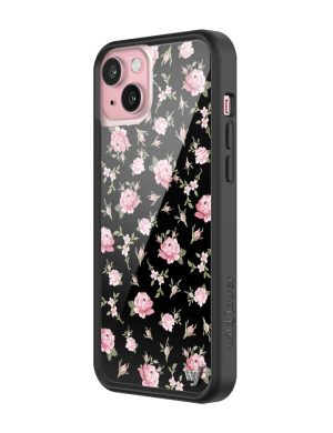 Black and Pink Floral iPhone Case
