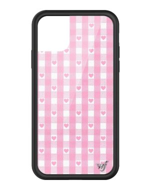 Pink Gingham Hearts iPhone Case