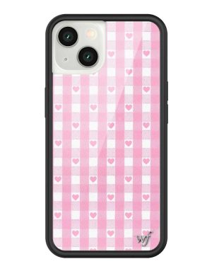 Pink Gingham Hearts iPhone Case