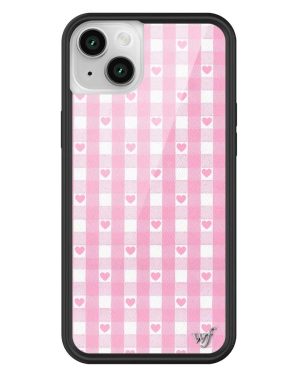 Pink Gingham Hearts iPhone Case