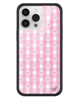 Pink Gingham Hearts iPhone Case