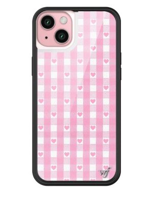 Pink Gingham Hearts iPhone Case