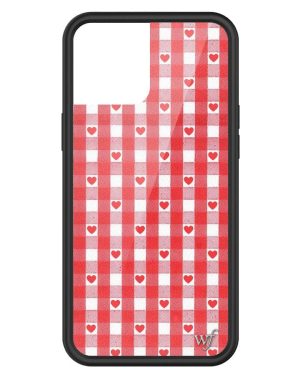 Red Gingham Hearts iPhone Case