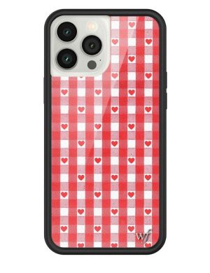 Red Gingham Hearts iPhone Case